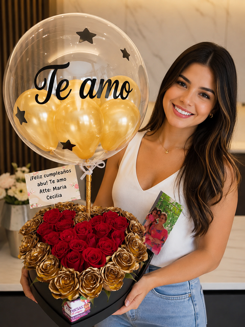 Corazón de Rosas Te Amo
