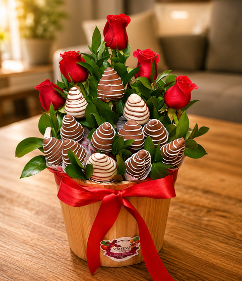 Ancheta rosas y fresas