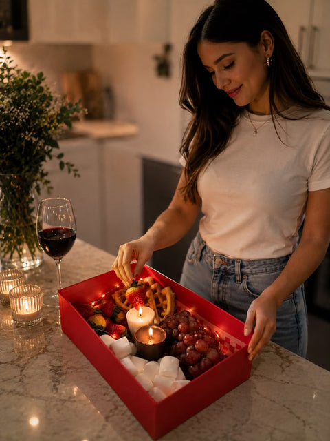 ✨ Desayuno Sorpresa con Waffles, Fresas y Chocolate