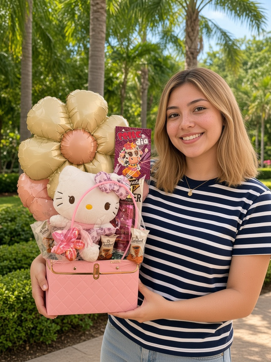 Ancheta de Hello Kitty con flor