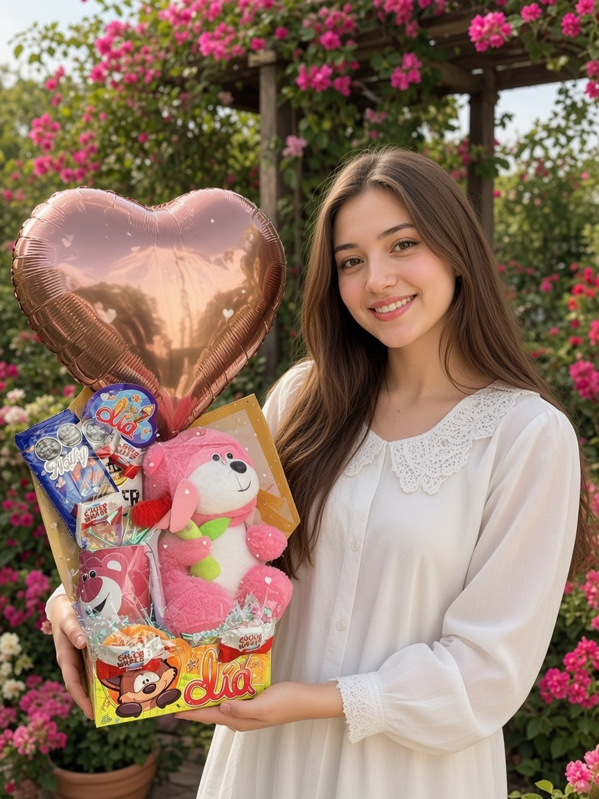 Ancheta de Lotso con corazón rosado