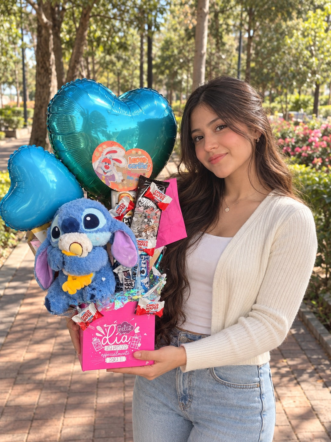 Ancheta de Stitch con corazones