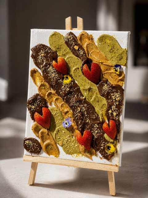 Lienzo Dulce – Nutella, Pistacho & Fresas