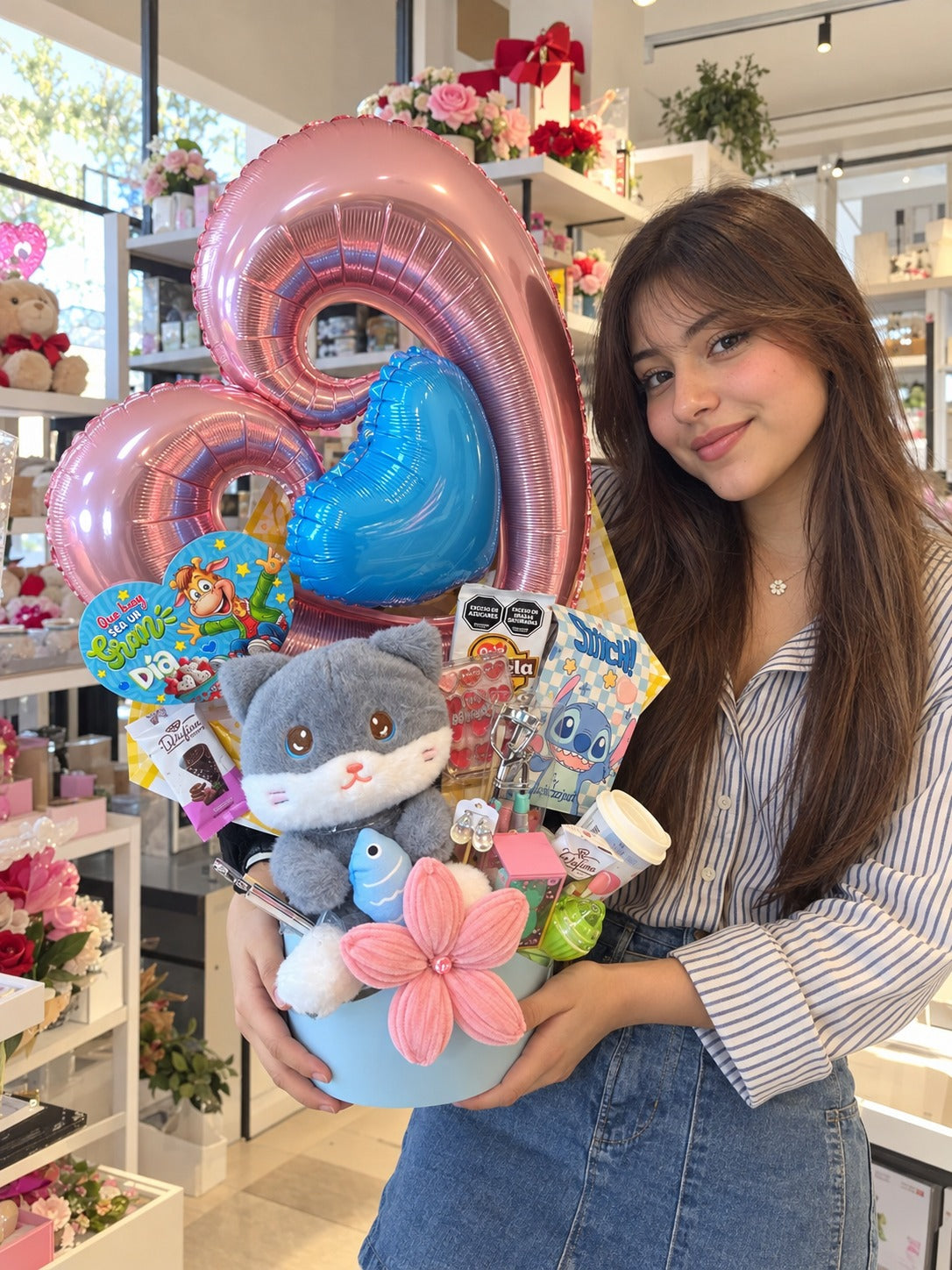 Ancheta de gatito con globo de número